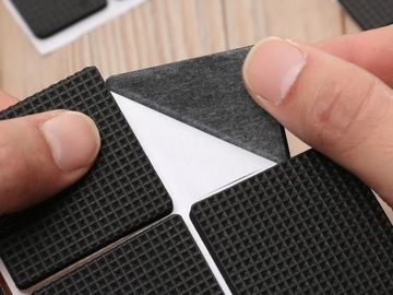 НАКЛАДКИ РЕЗИНОВЫЕ ПРОТИВОСКОЛЬЗЯЩИЕ САМОКЛЕЯЩИЕСЯ ДЛЯ МЕБЕЛЬНЫХ СТУЛЬЕВ, ЧЕРНЫЕ x 48