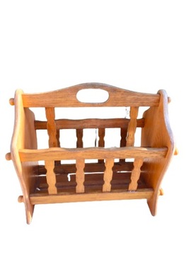 Gazetnik drewniany retro wys 39 cm