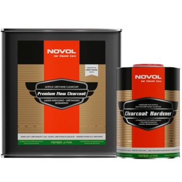 NOVOL PREMIUM FLOW CLEARCOAT LAKIER BEZBARWNY + UTWARDZACZ 3,3L