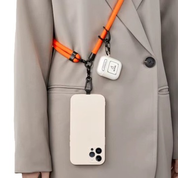 SMYCZ DO TELEFONU CZARNA BIAŁA REGULOWANA DOBRA JAKOŚĆ GRUBY SZNUREK