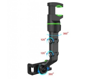 ДЕРЖАТЕЛЬ ТЕЛЕФОНА ДЛЯ АВТОМОБИЛЬНОГО ЗЕРКАЛА ЗАДНЕГО ВИДА, ПОВОРОТНЫЙ НА 90, РЕГУЛИРУЕМЫЙ НА 360