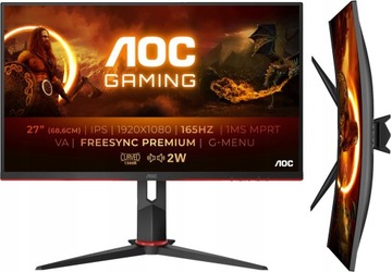 Zakrzywiony AOC C27G2A 27'' 165Hz/1MS/VA FreeSync