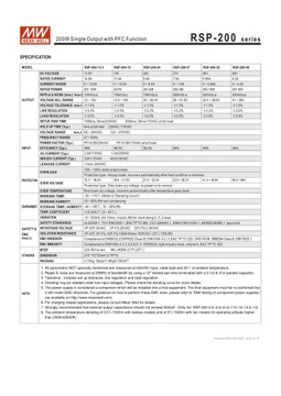 Источник питания для светодиодов Mean Well RSP-200-5, 5 В, 200 Вт