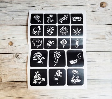 БОЛЬШОЙ НАБОР ТАТУ ШАБЛОНЫ ТАТУ С БЛЕСКАМИ 120 ШТ. 24 БЛЕСКА