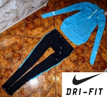 NIKE DRI FIT komplet dres ORYGINAŁ legginsy i bluza r M 38 NOWOŚĆ