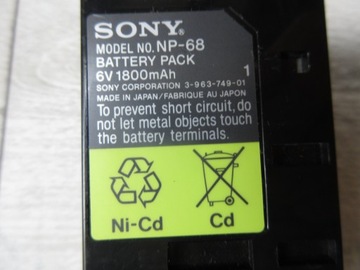 ОРИГИНАЛЬНЫЙ АККУМУЛЯТОР SONY NP-68 ДЛЯ КАМЕРЫ, РАБОТАЮЩИЙ