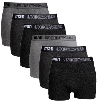 6x BOKSERKI MĘSKIE BAWEŁNIANE 4XL