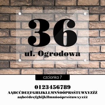 Tablica adresowa adres 3D numer na dom 40x30 przeźroczysta - szkło akrylowe