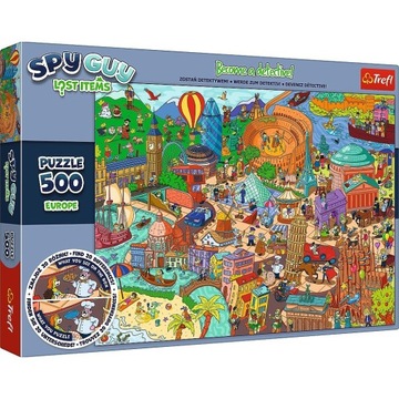 UKŁADANKA Dziecięca Logiczne PUZZLE 500 Elementów Spy Guy Lost Items Europa