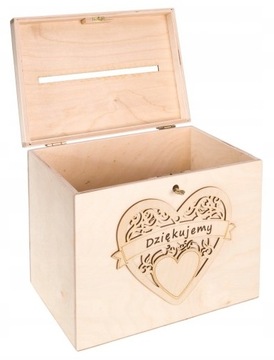 Skrzynka na koperty ślubne z sercem i napisem EKO