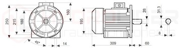 SILNIK ELEKTRYCZNY 4kW 400V I REGULATOR OBROTÓW FALOWNIK WEKTOROWY