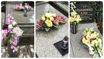 Набор для украшения могилы искусственными цветами на кладбище