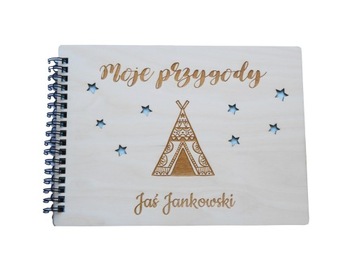 ALBUM DREWNIANY dzieci personalizacja prezent imię