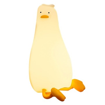 Лежащая плоская утка Ночной светильник Симпатичная светодиодная лампа Силиконовая лампа