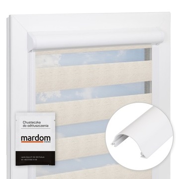 ROLETA DZIEŃ NOC W KASECIE PCV PROWADNICE NA WYMIAR BALKON KONFIGURATOR