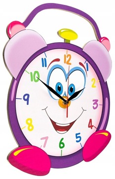PAN ALARM Clock фиолетовые настенные часы для детей