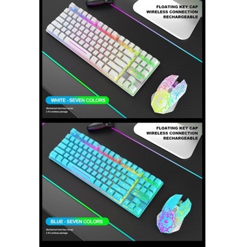 Игровой настольный компьютер с беспроводной RGB-подсветкой 2,4G и цветной подсветкой