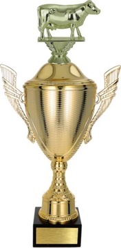 PIĘKNY puchar z figurką KROWA 45 cm +GRAWER