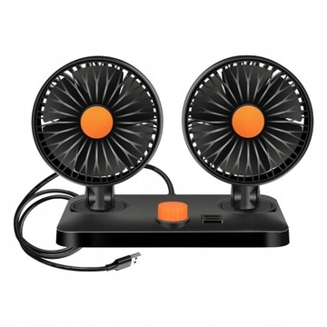 MOCNY WIATRAK WENTYLATOR SAMOCHODOWY 12V- USB