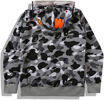 СВИТШОТ BAPE SHARK KANGARO, ФИОЛЕТОВЫЙ КАМУФЛЯЖНЫЙ КЕНГУРУ