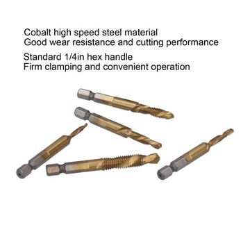 6 шт. комбинированное сверло с метчиком 1/4 дюйма.