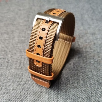 Pasek do zegarka NATO Premium 22mm brązowy
