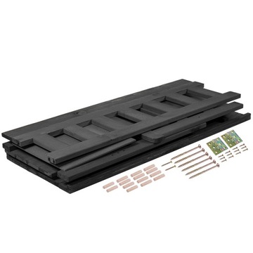 ДЕРЕВЯННАЯ САДОВАЯ СКАМЬЯ СО СПИНКОЙ 120см С КОРОБКОЙ ТЕРРАСА БАЛКОН АНТРАЦИТ