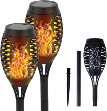 LAMPA UZIEMIAJĄCA CZARNA LAMPA SOLARNA ZEWNETRZNA LED IP65 2-PAK