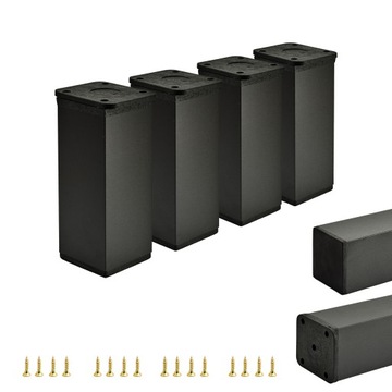 4 x NÓŻKA NOGA MEBLOWA REGULOWANA H 10 CM CZARNA
