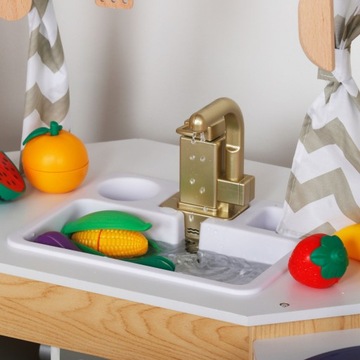 БОЛЬШАЯ ДЕРЕВЯННАЯ ИНТЕРАКТИВНАЯ КУХНЯ XXXXL СО СВЕТОДИОДНЫМ ОСВЕЩЕНИЕМ - 50 ЭЛЕМЕНТОВ