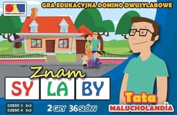GRA DOMINO. ZNAM SYLABY. CZ. 3 I 4 - ZESTAW TATA