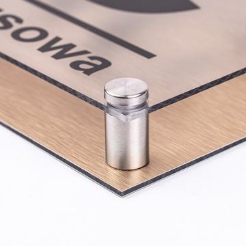 TABLICZKA ADRESOWA PLEKSA ALUMINIUM+DYSTANSE KOŁKI