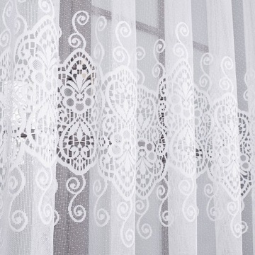Firany Firanki Żakard Białe 250 cm SALON pokój