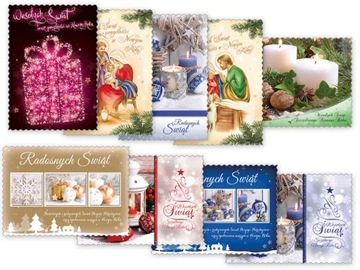 POCZTÓWKA KARTKA Boże Narodzenie ŚWIĘTA 9 SZTUK