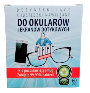 Chusteczki nawilżane do okularów i ekranów 60sztuk