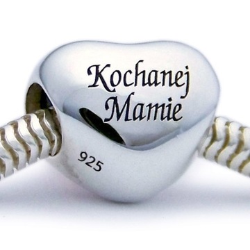 CHARMS srebro 925 koralik dla mamy + TWÓJ GRAWER