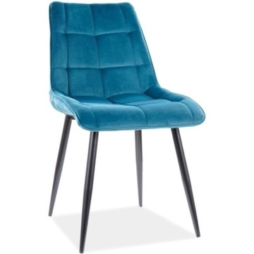 Krzesło Chic Velvet Czarny / Turkusowy Salonowe