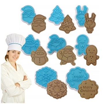 FORMY FOREMKI WYKRAWACZE DO CIAST CIASTEK PIERNIKÓW ŚWIĄTECZNE 8 SZTUK