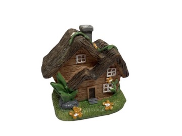 DOMEK BRĄZOWY PODWÓJNY FIGURKA CHATKA DOMKI DOM
