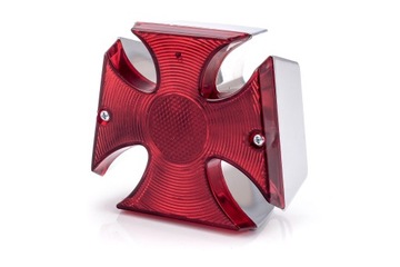 LAMPA TYŁ TYLNA KRZYŻ MALTAŃSKI CHROM CHOPPER DRAG