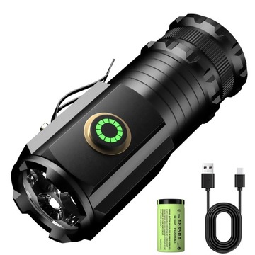 Mini latarka LED ASORT Niezwykle Jasna 5000 lumenów IPX6 5 trybów świecenia
