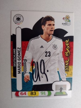 Karta panini autograf Niemcy Euro 2012 Mario Gomez Star Player