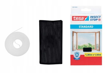 TESA 55671 СТАНДАРТНАЯ МОСКИТНАЯ СЕТКА 1,1 X 1,3 М, ЧЕРНАЯ