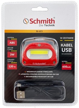 LATARKA LAMPA CZOŁOWA CZOŁÓWKA LED USB AKUMULATOR