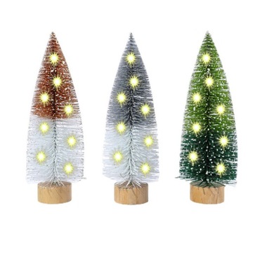 ZESTAW 3 SZT 20 CM MINI CHOINKA LED ŻÓŁTY FIGURKA SZTUCZNA STROIK