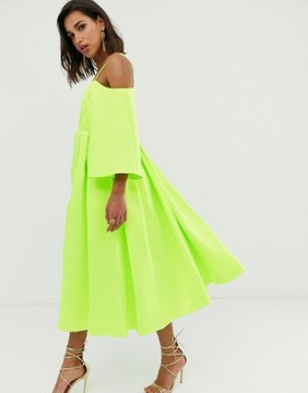 ПЛАТЬЕ А-силуэта в неоновую полоску ASOS EDITION