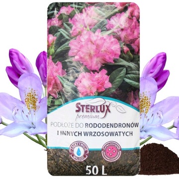 ZIEMIA DO RODODENDRONÓW 50L PODŁOŻE DO KWIATÓW KWAŚNA ROŚLINY WRZOSY KWIATY