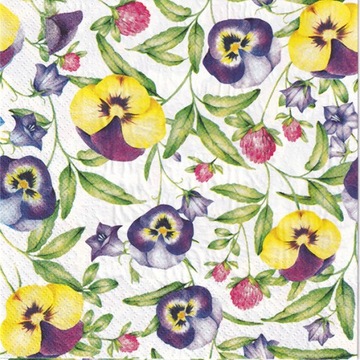 Papierowa SERWETKA Decoupage KWIATY BRATKI 1szt