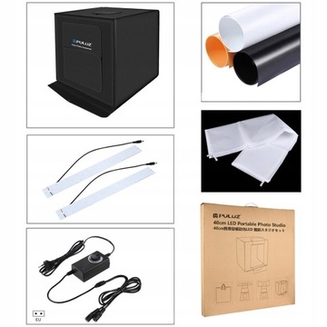 PULUZ PU5040 NAMIOT BEZCIENIOWY 40X40CM LED 5500K DO FOTOGRAFII PRODUKTOWEJ
