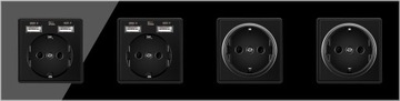 USB-РОЗЕТКА СТЕКЛЯННАЯ QUAD 4X РОЗЕТКА С 4X USB